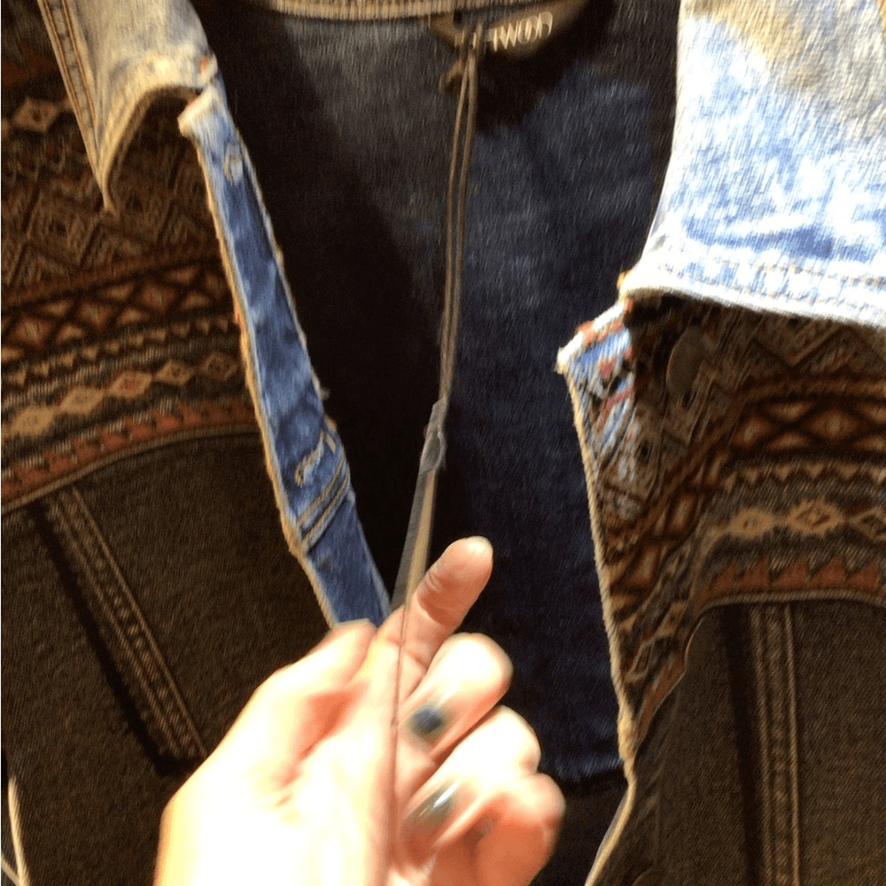 NEW Driftwood Boho Fringe jacket Denim Jacket with Multicolor Pattern - Picture 9 of 9